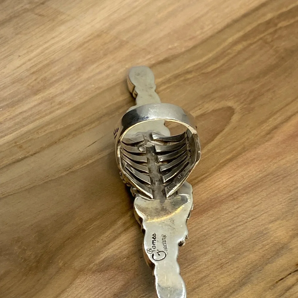 Navajo Geraldine James Turquoise Sterling Silver Ring - Picture 3 of 12